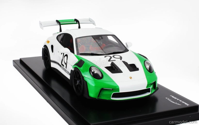 Spark-model Porsche 911 992 Gt3 Rs N 29 Racing Coupe Jo Siffert Tribute 2023 - Con Vetrina - S vitrínou 1:18 bielo-zelená
