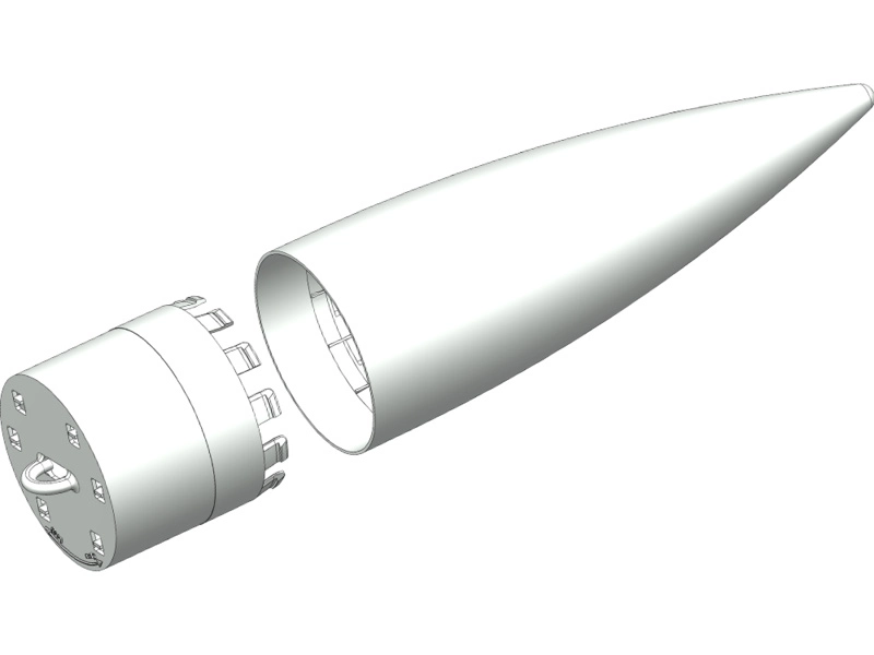 Klima špica 75 mm s úložnou kapsulou biela