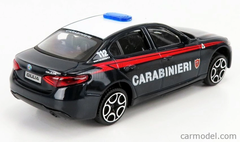 Bburago Alfa Romeo Giulia Carabinieri 2015 + Scale 1/18 R1100rt Carabinieri 2001 1:43 Blue