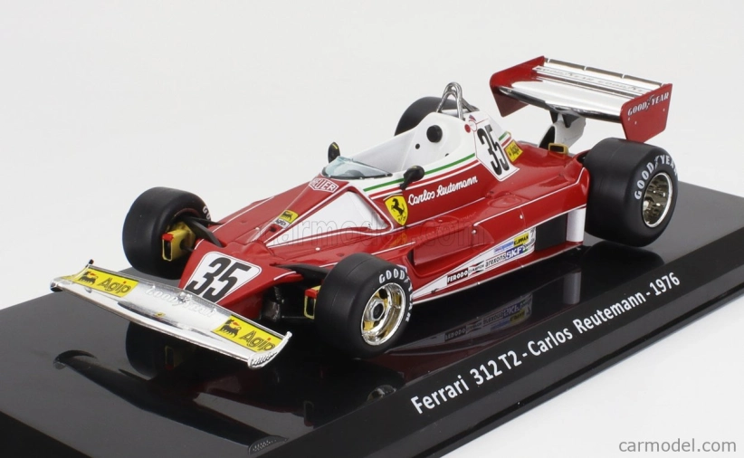 Edicola Ferrari F1 312 T2 N 35 Sezóna 1976 Carlos Reutemann - Con Vetrina - S vitrínou 1:24 červená