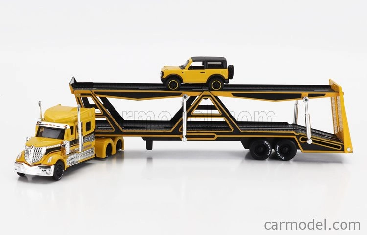 Maisto International Lonestar Truck Car Transporter With Ford Bronco Wildtruck 2021 1:64 žltá čierna
