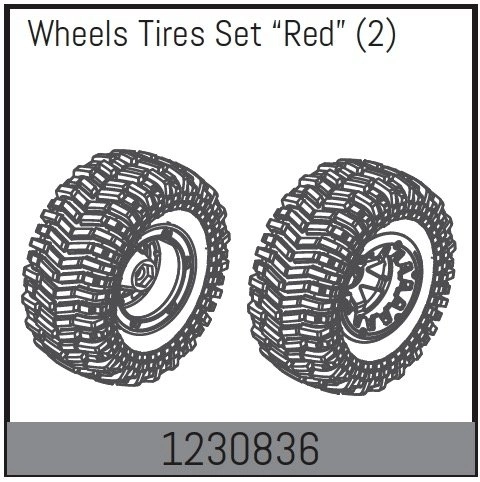 1230836 - Beadlock Wheel Set128*65mm - Red (2)