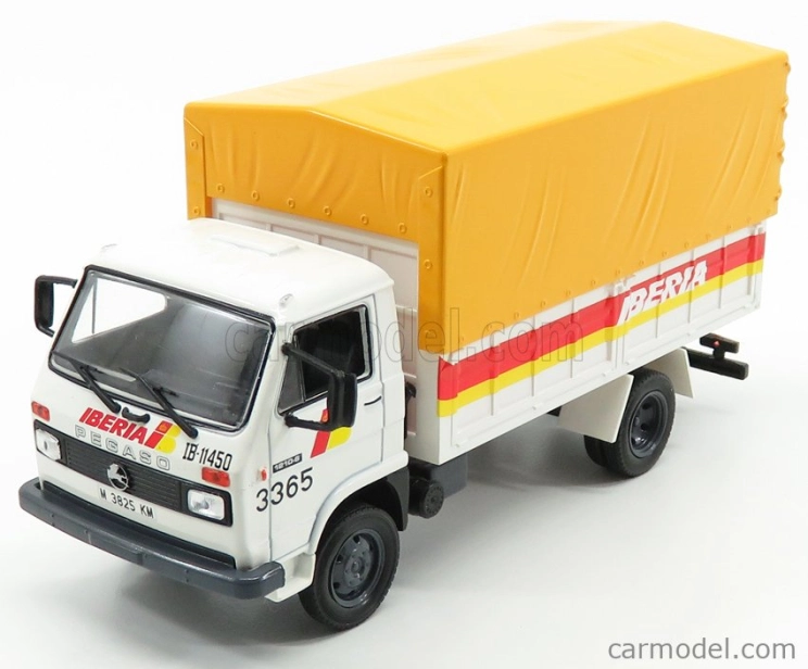 Edicola Pegaso Ekys 1210 Truck Telonato Iberia 1986 1:43 Bielo-žltá