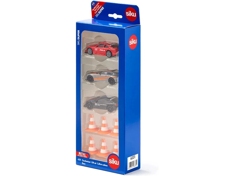 SIKU Super - pretekárske autá s kužeľmi (súprava 3 ks)