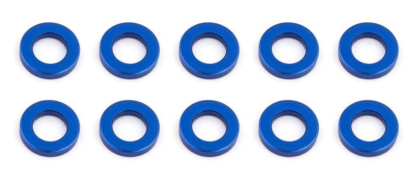 Ballstud podložky, 5.5x1.0mm, modré alu, 10 ks.