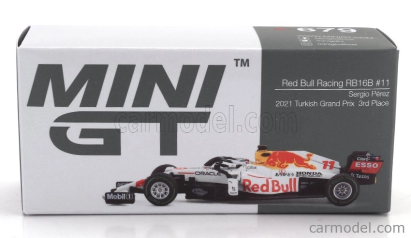 Mini-gt Red bull F1 Rb16b Honda Team Red Bull Racing Ra620h N 11 3. turecký Gp 2021 Sergio Perez 1:64 bielo-červená