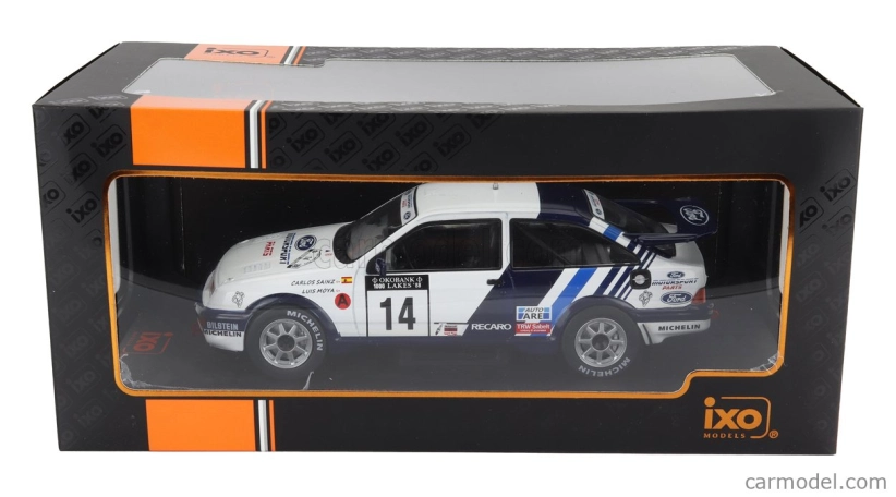 Ixo-models Ford england Sierra Rs Cosworth Team Ford Motorsports N 14 6. Rally 1000 Lakes 1988 Carlos Sainz - Luis Moya 1:24 Biela Modrá