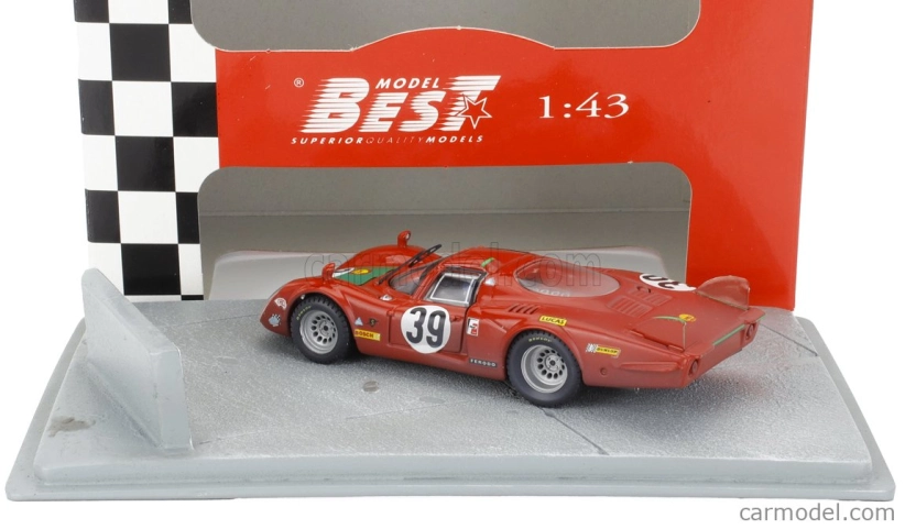 Best-model Alfa romeo Diorama T33.2 Team Autodelta Spa N 39 24h Le Mans 1968 Ignazio Giunti - Giovanni Galli 1:43 Red