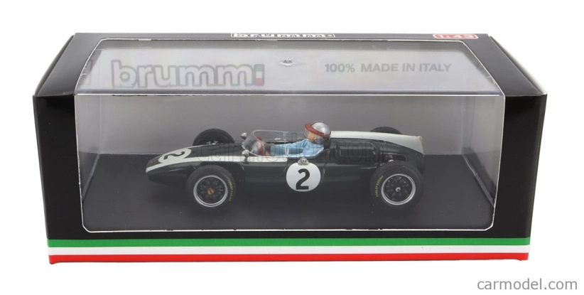 Brumm Cooper F1 T53 N 2 British Gp 1960 B.mclaren - With Driver Figure 1:43 Zelená Bílá