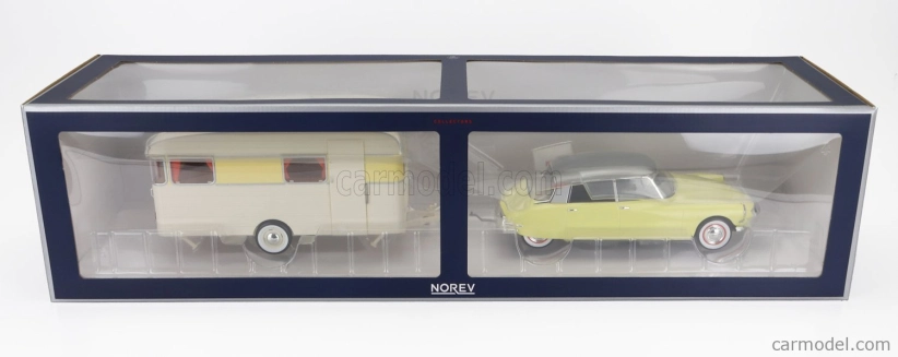 Norev Citroen Ds19 s Roulotte 1960 1:18 žltá biela