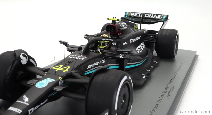 Spark-model Mercedes gp F1 W14 Team Mercedes-amg Petronas Formula One N 44 2nd Australian Gp 2023 Lewis Hamilton 1:18 Matt Black