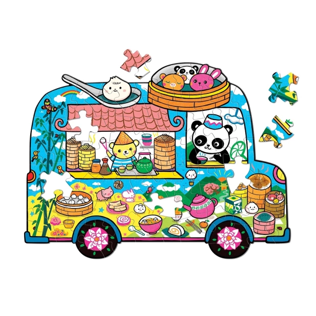 Mudpuppy Puzzle ve tvaru minibusu s občerstvením