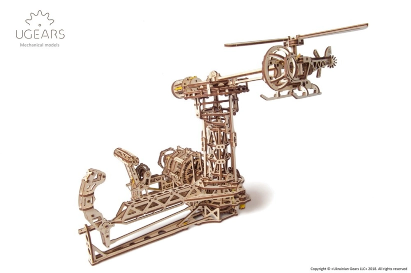 Ugears 3D drevené mechanické puzzle lietajúce stroje