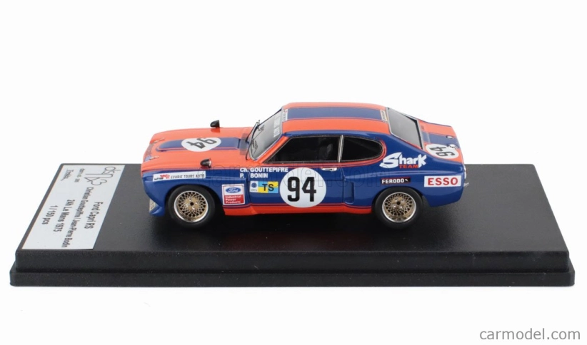 Trofeu Ford england Capri 2600 Rs Team Ecurie Tours Auto N 94 24h Le Mans 1975 Christian Gouttepiffre - Jean Pierre Bodin 1:43 Modrá Oranžová
