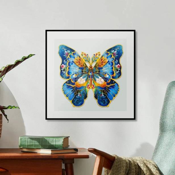 RoboTime Drevené puzzle Motýľ Morpho Helena