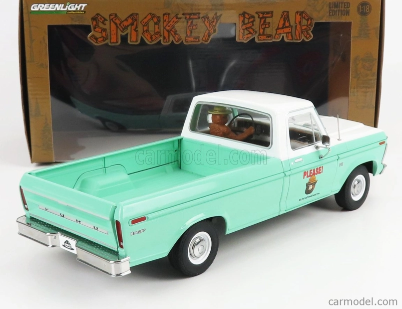 Greenlight Ford usa F-100 Pick-up Forest Service Green 1975 1:18, světle zelená