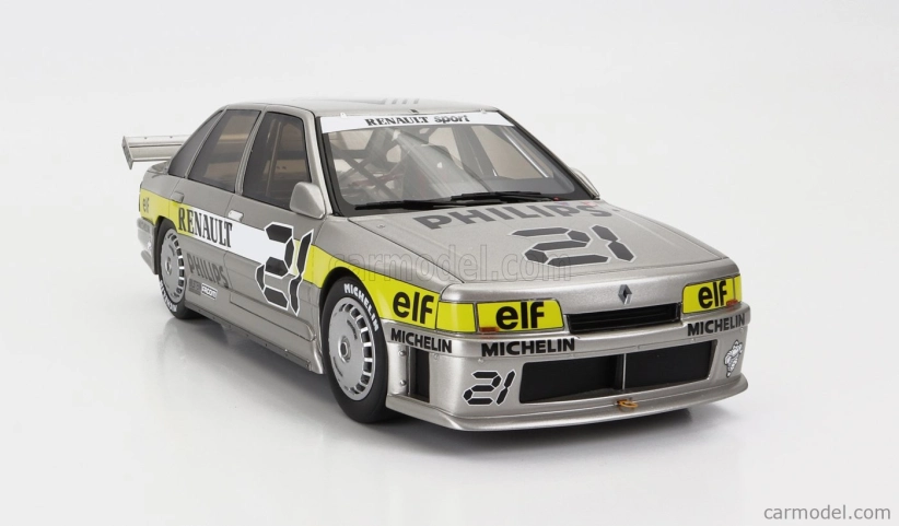 Otto-mobile Renault R21 2.l Turbo N 21 Superproduction Sezóna 1988 J.l.bousquet 1:18 Silver Yellow