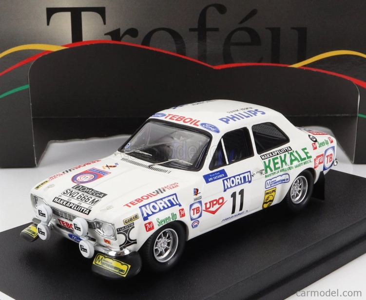 Trofeu Ford england Escort Mki (night Version) N 11 Rally 1000 Lakes 1975 A.vatanen - G.phillips 1:43 Bílá