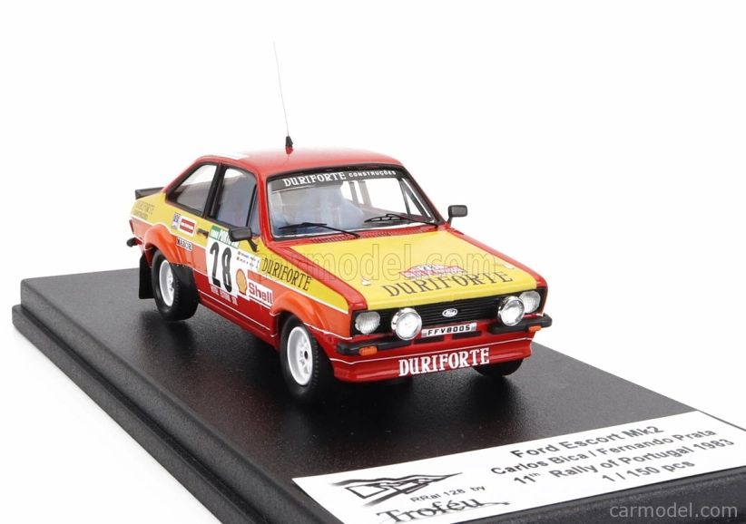 Trofeu Ford england Escort Mkii N 28 Rally Portugal 1983 Carlos Bica - Fernando Prata 1:43 Červená Žlutá