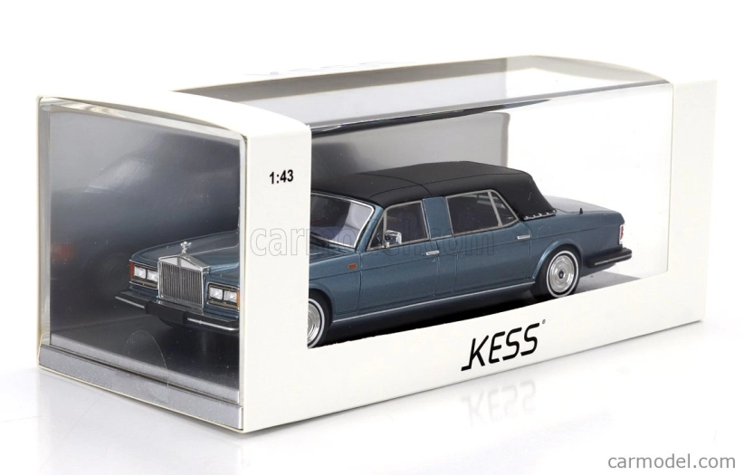Kess-model Rolls royce Silver Spur Landaulette Semicovertible Closed 1987 1:43 Blue Met Black