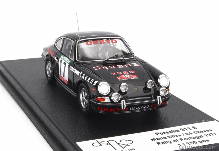 Trofeu Porsche 911s Coupe (night Version) N 17 Rally Portugal 1977 Mario Silva - Sa Chaves 1:43 Black