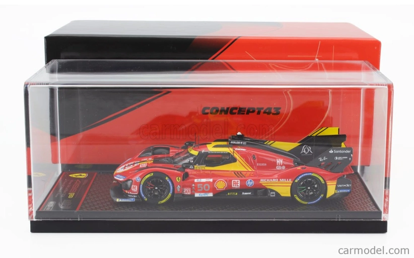 Bbr-models Ferrari 499p 3.0l Turbo V6 Team Ferrari Af Corse N 50 Winner 24h Le Mans 2024 Antonio Fuoco - Miguel Molina - Nicklas Nielsen 1:43 Červená Žltá Čierna
