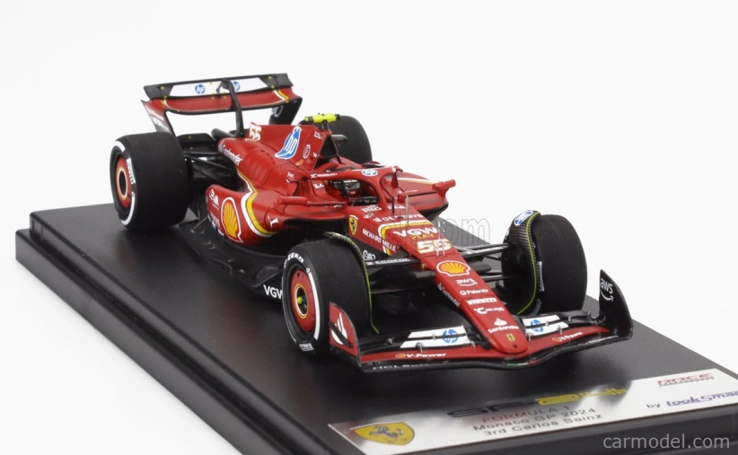 Looksmart Ferrari F1 Sf-24 Team Scuderia Ferrari N 55 3rd Monaco Gp 2024 Carlos Sainz 1:43 Červená Bílá Žlutá