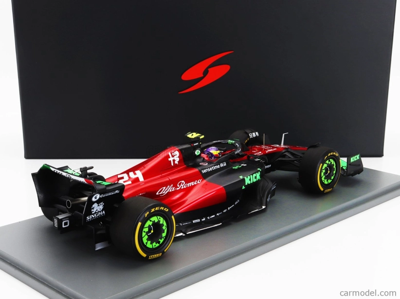 Spark-model Alfa romeo F1 C43 Team Orlen N 24 Belgium Gp 2023 Guanyu Zhou 1:18 Černá Červená
