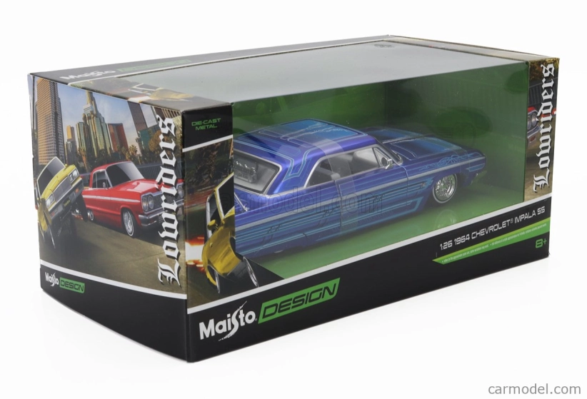 Maisto Chevrolet Impala Ss Custom 1964 1:26 Modrá