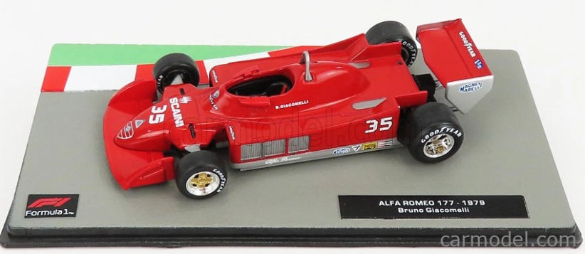 Edicola Alfa romeo F1 177 N 35 Sezóna 1979 Bruno Giacomelli 1:43 Červená biela
