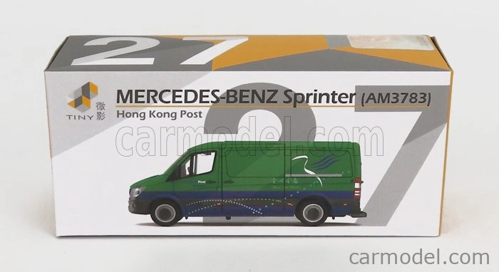 Tiny toys Mercedes benz Sprinter Van Transporter Post Office 2018 1:76 Zelená Modrá