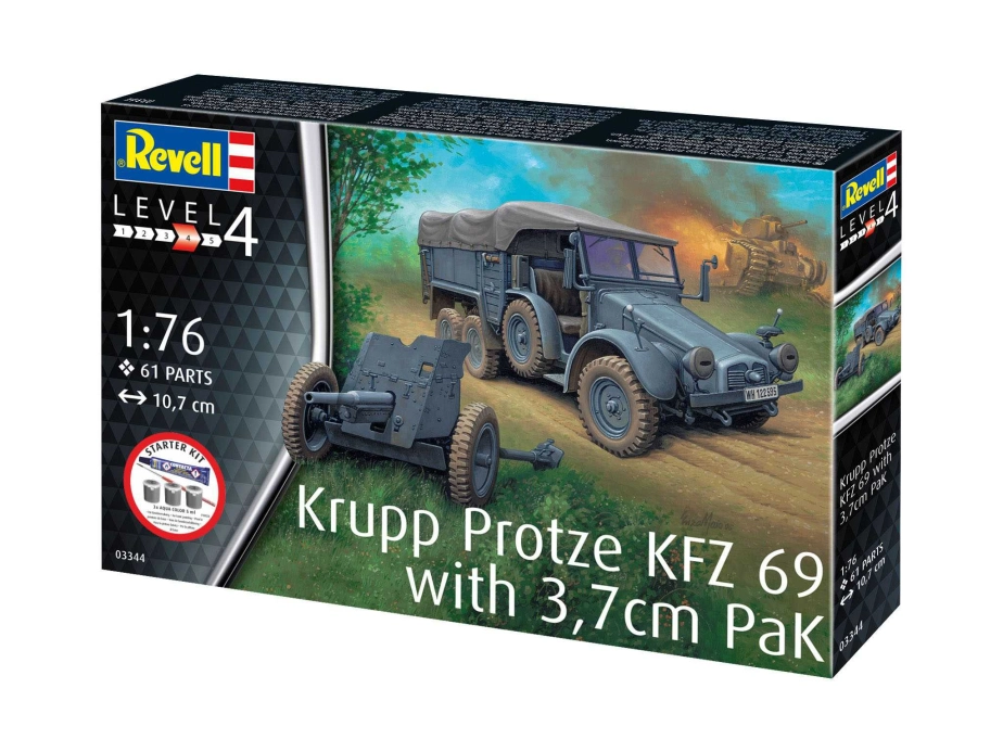 Starter Kit military 73344 - Krupp Protze KFZ 69 with 3,7cm Pak (1:76)