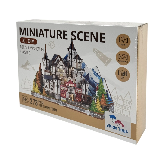 2Kids Toys 3D dřevěná skládačka Miniaturní scéna Zámek Neuschwanstein