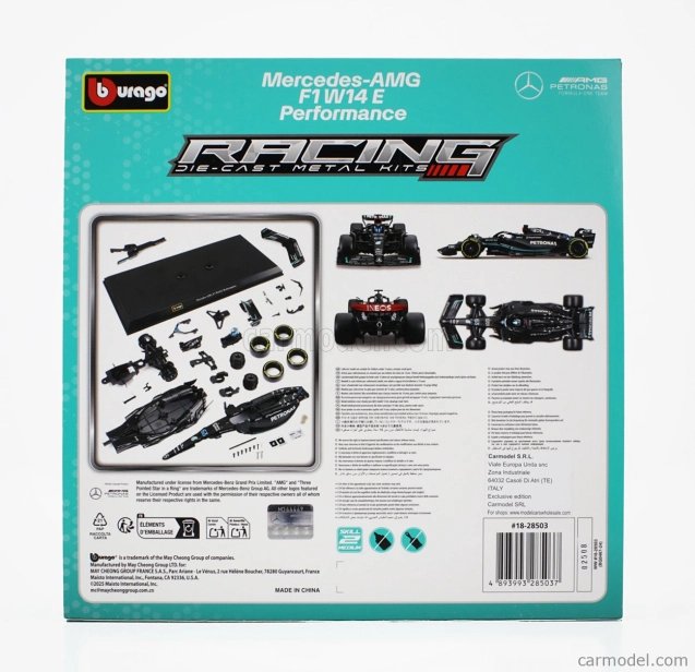 Bburago Mercedes gp F1 W14 Team Mercedes-amg Petronas Formula One N 44 Season 2023 Lewis Hamilton 1:24 Matt Black