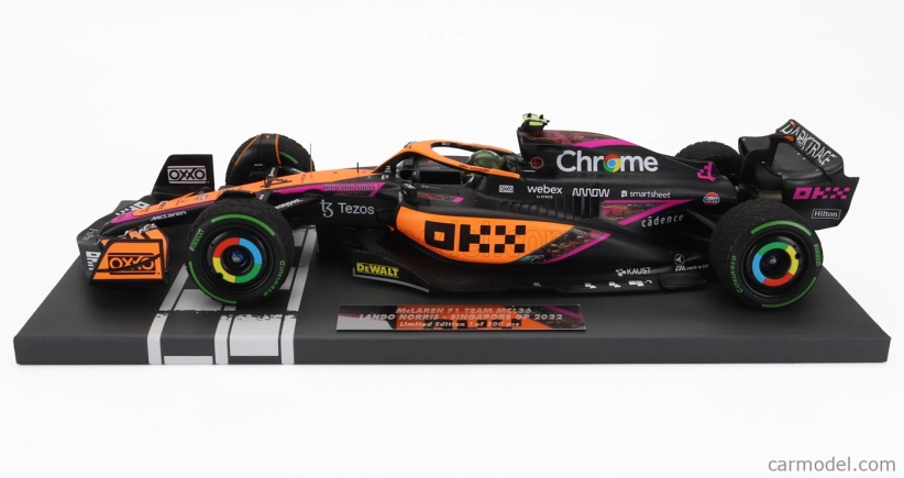 Minichamps Mclaren F1  Mcl36 Team Mclaren N 4 Singapore Gp 2022 Lando Norris 1:18 Oranžová Světle Modrá