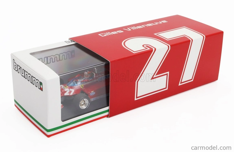 Brumm Ferrari F1 126ck Turbo N 27 Italy Gp 1981 Gilles Villeneuve - With Driver Figure 1:43 Red