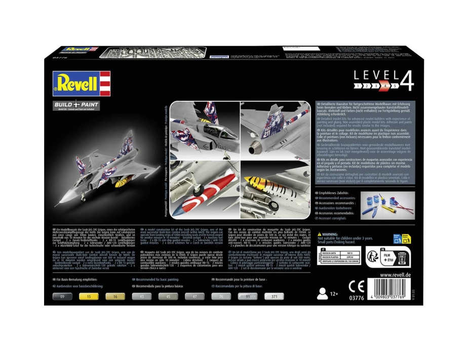 Plastic ModelKit lietadlo 03776 - Saab JAS-39C Gripen (1:72)