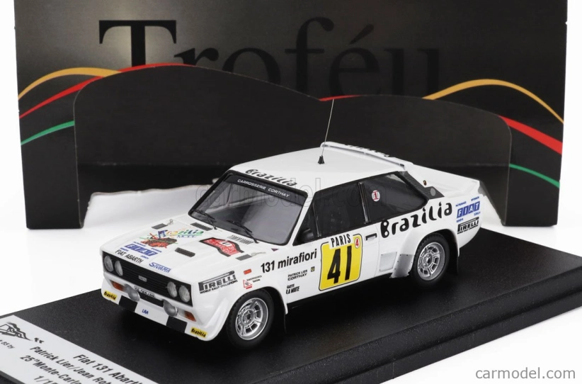 Trofeu Fiat 131 Abarth (night Version) N 1 Rally Montecarlo 1978 Patrick Lier - Jean Robert Corthay 1:43 Bílá