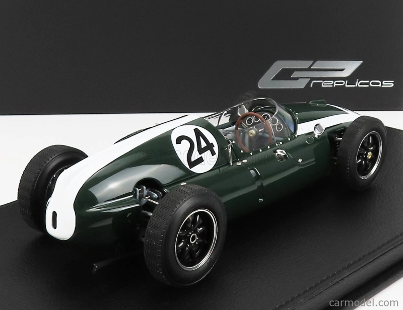 Gp-replika Cooper F1 T51 Climax Team Cooper Car Company N 24 Winner Monaco Gp Jack Brabham 1959 World Champion - Con Vetrina - s vitrínou 1:18 Green White