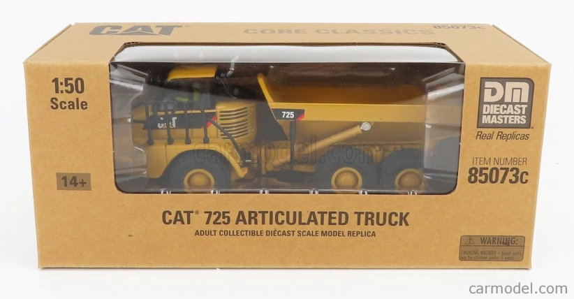 Dm-models Caterpillar Cat725 Cassone Ribaltabile Cava 3-assi 1:50, žlutá