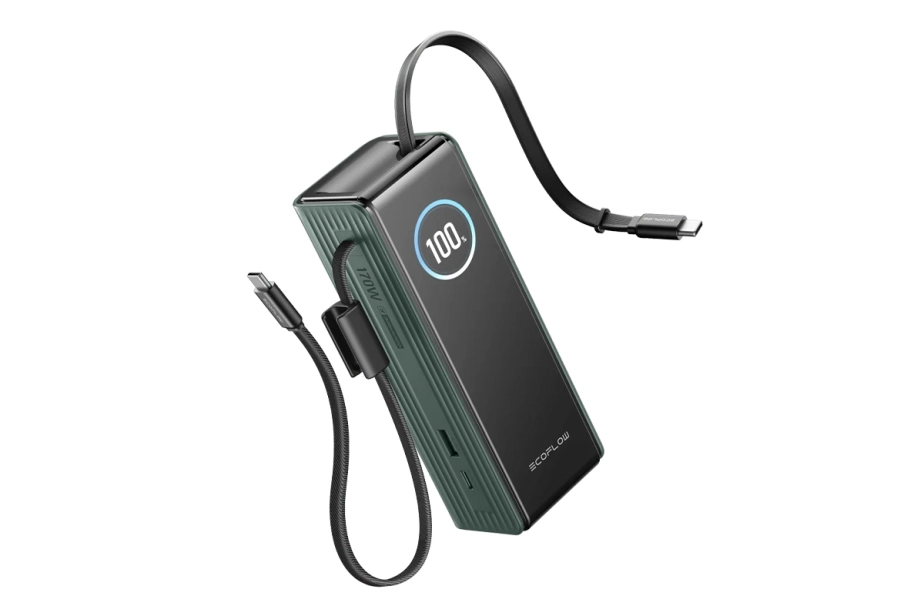 EcoFlow RAPID Power Banka (25000mAh,170W) 2x100W vestavěný USB-C kabel - zelená