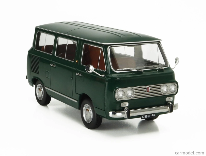 Mitica-diecast Fiat Fiat 850 Familiare Serie-2 1970 – Interno Brown 1:18 Verde Oliva 323 Zelená