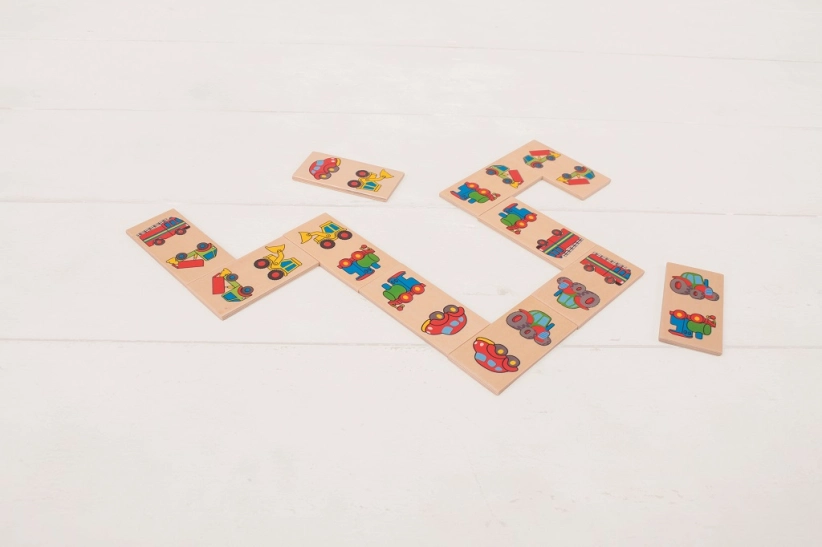 Bigjigs Toys Drevené domino vozidlá