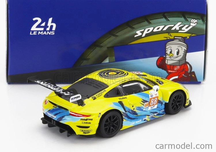 Spark-model Porsche 911 991 Rsr-19 4.2l Team Dempsey Proton Racing N 88 24h Le Mans 2022 F.poordad - M.root - J.heylen 1:64 Žlutá Světle Modrá