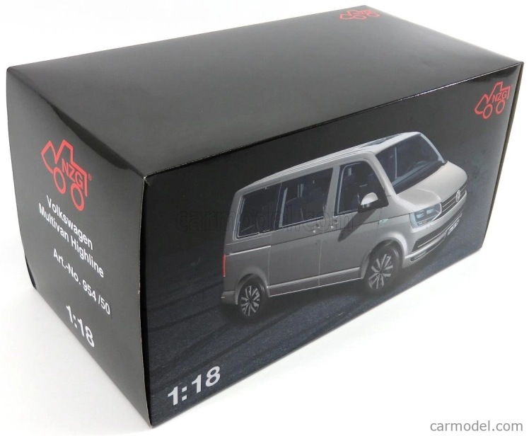 Nzg Volkswagen T6 Multivan Highline Minibus 2017 1:18 Black