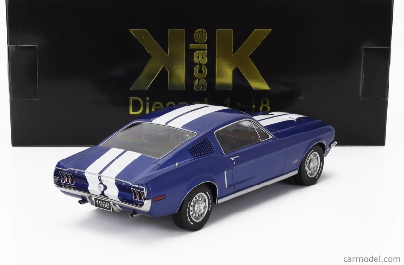 Kk-scale Ford usa Mustang Gt Fastback Coupe 1968 1:18 Blue White