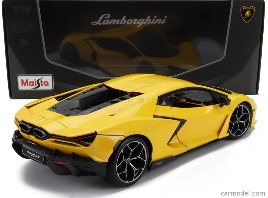 ROZBALENÉ – Maisto Lamborghini Revuelto Hybrid 2023 – Exclusive Carmodel 1:18 Giallo Inti – Žltá