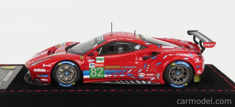 Bbr-models Ferrari 488 Gte Evo 3.9l Turbo V8 Team Risi N 82 Lmgte Pro Class 24h Le Mans 2020 S.bourdais - J.gounon - O.pla 1:43 Red