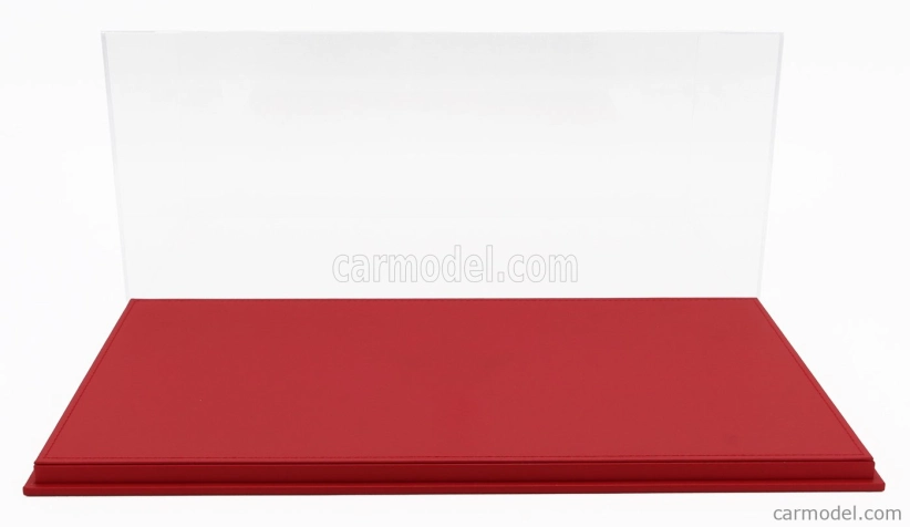 Luxbox Vetrina vitrína Base In Ecopelle Rossa - Synthetic Leather Base Red - Lungh.lenght 45.8 Cm X Largh.width 25.1 Cm X Alt.height 20.6 Cm (altezza Interna Cm 18.5) 1:12 Red