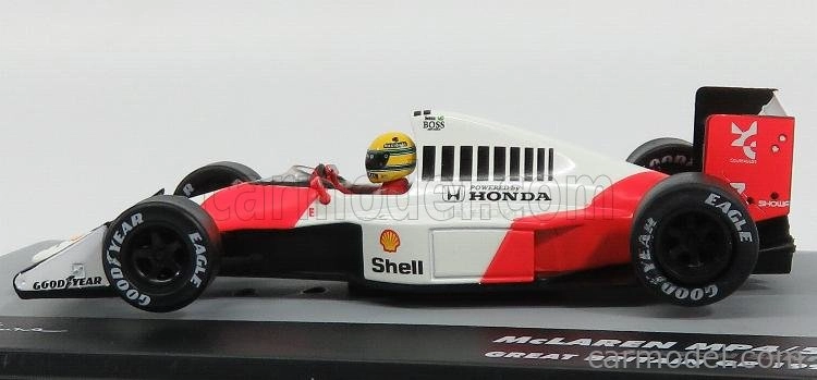 Edicola Mclaren F1 Mp4/5b N 27 Ayrton Senna Majster sveta v britskom Gp 1990 1:43 Bielo-červená